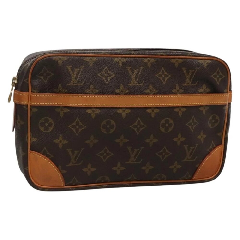 LOUIS VUITTON Monogram Compiegne 28 Clutch Bag M51845 LV Auth ki5867